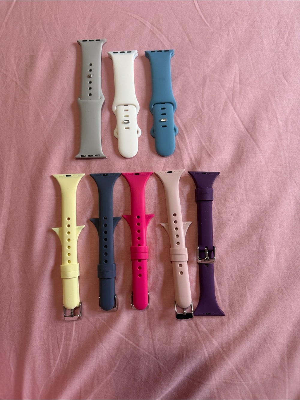 Colorful Silicone Apple Watch 38mm-42mm Bands - 8 Pack